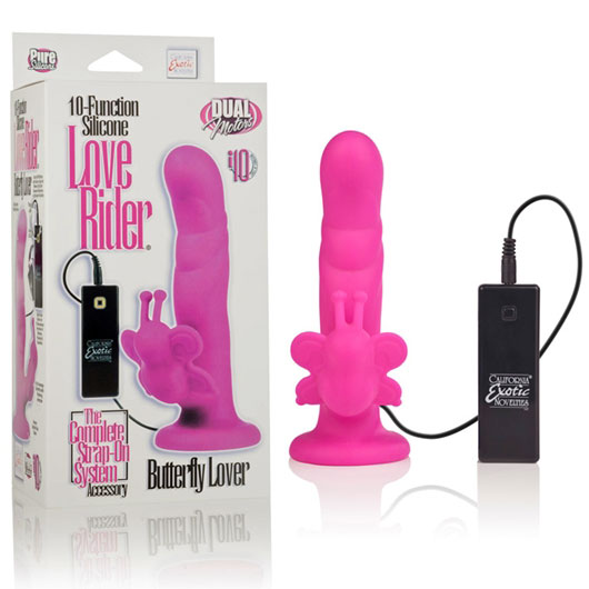 California Exotic Novelties 10-Function Silicone Love Rider Butterfly Lover Vibrator - Pink, California Exotic Novelties