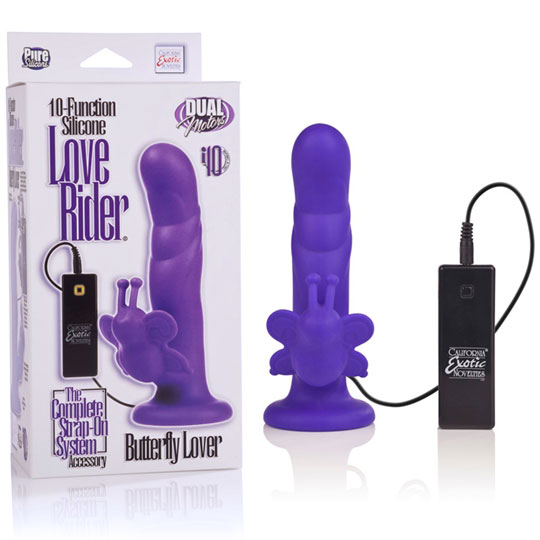 California Exotic Novelties 10-Function Silicone Love Rider Butterfly Lover Vibrator - Purple, California Exotic Novelties