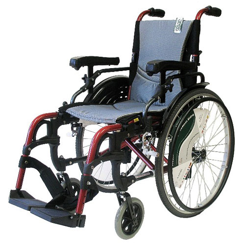 Karman Healthcare Inc. 16 x 17 Inch, Ergonomic High Strength Light Weight Wheelchair, K0004/K0005, Flip-back & Height Adjustable Armrests, Swing-away Footrests, Quick Release Axles, Burgundy Frame, Karman