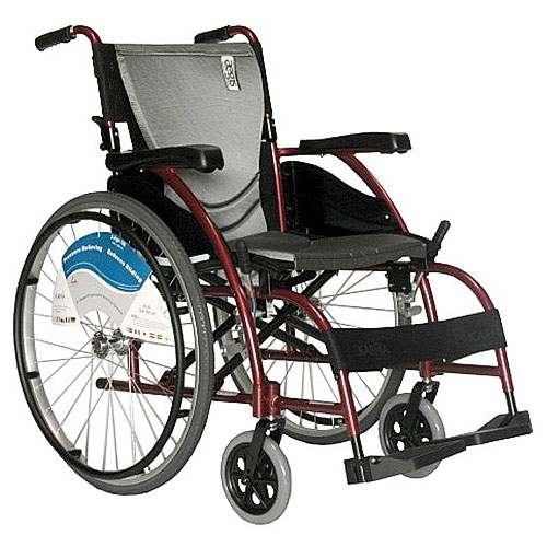 Karman Healthcare Inc. 18 x 17 Inch, Ergonomic High Strength Light Weight Wheelchair, K0004/K0005, Fixed Arms & Footrests, Silver Frame, Karman