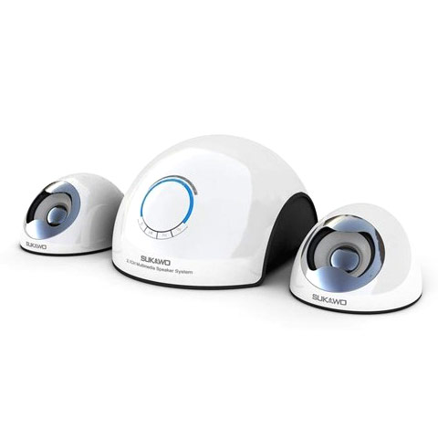 Relaxso 2.1 Multimedia Speaker System, Pearl White, Relaxso