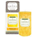 Aroma Naturals 2.5x4 Inch Naturally Blended Pillar Candle with Essential Oils - Relaxing, 1 ct, Aroma Naturals