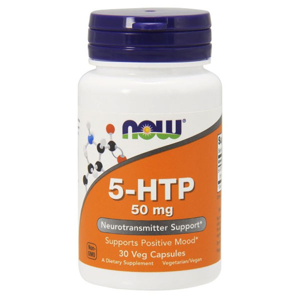 NOW Foods 5-HTP 50 mg 5-Hydroxy-L-Tryptophan, 30 Capsules, NOW Foods