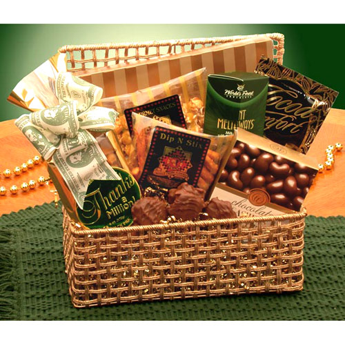 Elegant Gift Baskets Online A Golden Thank You Gift Chest, Medium Size, Elegant Gift Baskets Online
