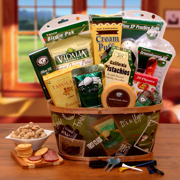 Elegant Gift Baskets Online A Hole in One Golf Gift Basket, Elegant Gift Baskets Online