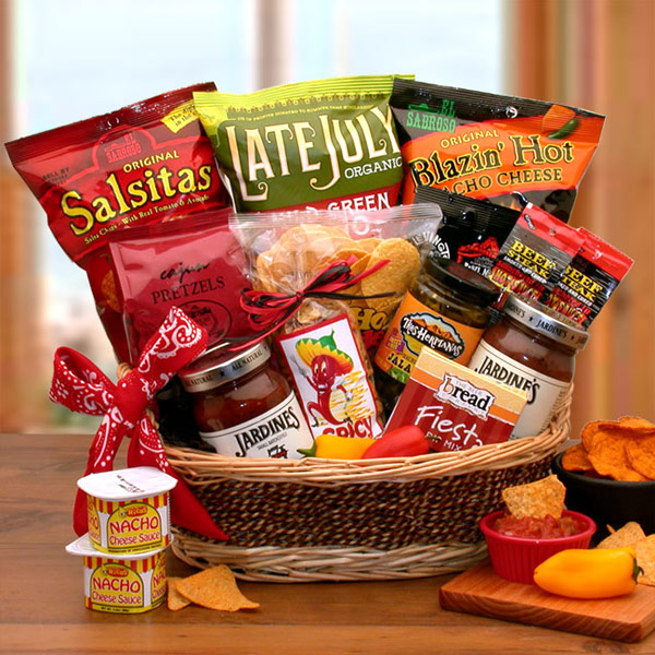Elegant Gift Baskets Online A Little Spice Gourmet Salsa & Chips Gift Basket, Elegant Gift Baskets Online