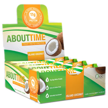 SDC Nutrition About Time Fruit Nuts & Protein Bars, Island Coconut, 2 oz x 12 pc, SDC Nutrition