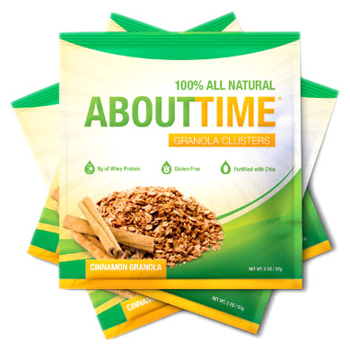 SDC Nutrition About Time All Natural Granola Clusters, Cinnamon, 2 oz, SDC Nutrition