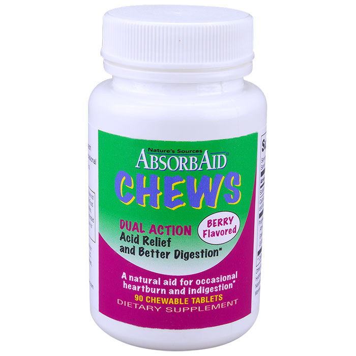 Nature's Sources AbsorbAid Chews, Natural Digestive Support, 90 Tablets, Nature's Sources