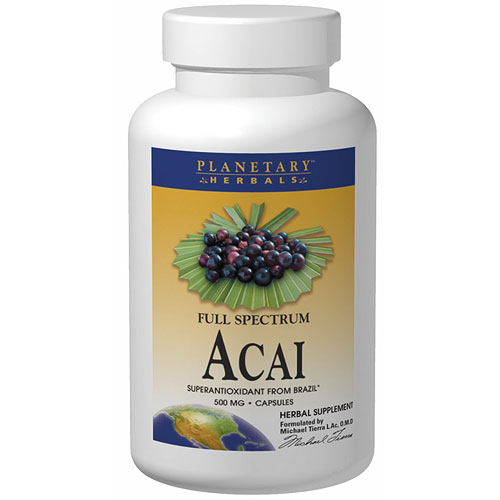 Planetary Herbals Acai Full Spectrum 500mg, 120 Capsules, Planetary Herbals