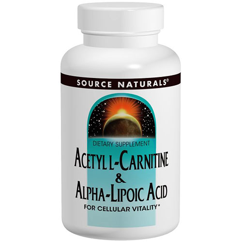 Source Naturals Acetyl L-Carnitine & Alpha-Lipoic Acid 650 mg, 180 Tablets, Source Naturals