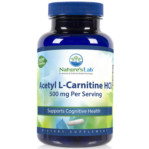 Nature's Lab Acetyl L-Carnitine HCl 500 mg, 60 Capsules, Nature's Lab