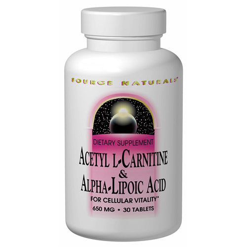 Source Naturals Acetyl L-Carnitine (ALC) & Alpha Lipoic Acid 500/150mg 120 tabs from Source Naturals
