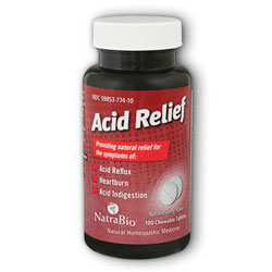 NatraBio Acid Relief, 100 Chewable Tablets, NatraBio