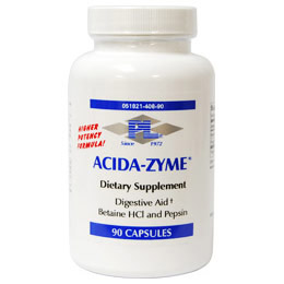 Progressive Laboratories Acida-Zyme (Betaine HCI & Pepsin), 90 Capsules, Progressive Laboratories
