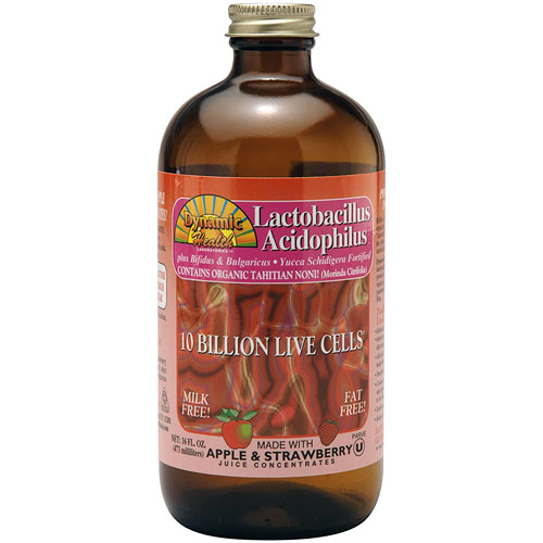 Dynamic Health Laboratories Lactobacillus Acidophilus Liquid, Apple Strawberry, 16 oz, Dynamic Health Labs