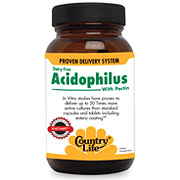 Country Life Natural Acidophilus w/Pectin 100 Vegicaps, Country Life