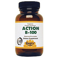 Country Life Action B-100 Balanced B-Complex 100 Tablets, Country Life