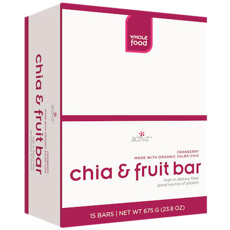 Activz Activz Chia & Fruit Bar, Cranberry, 15 Bars