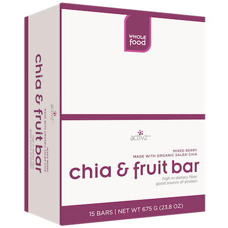Activz Activz Chia & Fruit Bar, Mixed Berry, 15 Bars