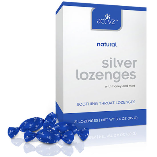 Activz Activz Natural Silver Lozenges with Honey & Mint, Soothing Throat Lozenges, 21 Lozenges