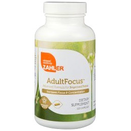 Zahler AdultFocus (Adult Focus), Increase Focus and Concentration, 120 Capsules, Zahler