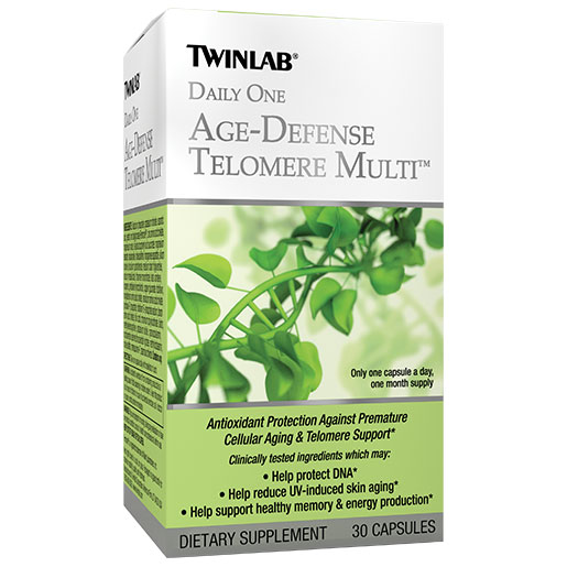 TwinLab Age-Defense Telomere Multi, Daily One Multi-Vitamins, 30 Capsules, TwinLab