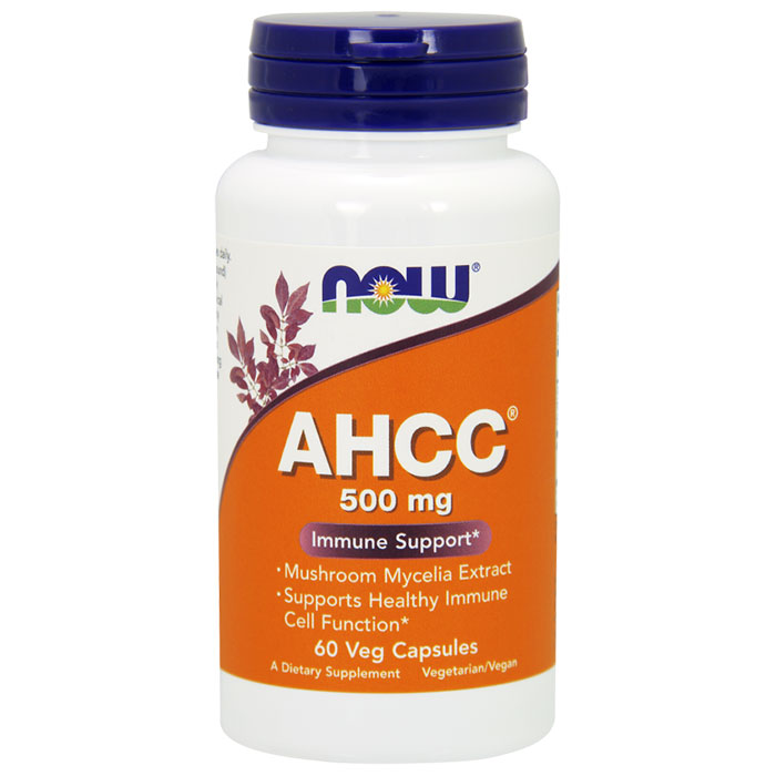 NOW Foods AHCC 500 mg, 60 Vcaps, NOW Foods