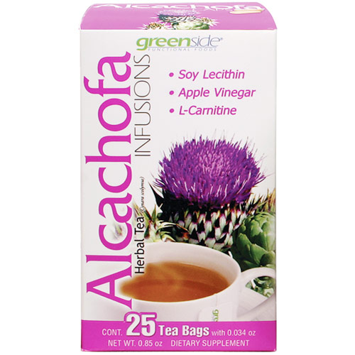 Greenside Functional Foods Alcachofa Infusions Herbal Tea with Artichoke, 25 Bags, Greenside Functional Foods