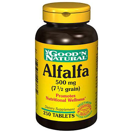 Good 'N Natural Alfalfa 500 mg (7-1/2 grain), 250 Tablets, Good 'N Natural