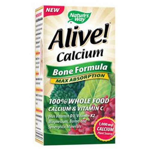 Nature's Way Alive! Calcium, Whole Food, Enhanced Absorption, 60 Tablets, Nature's Way