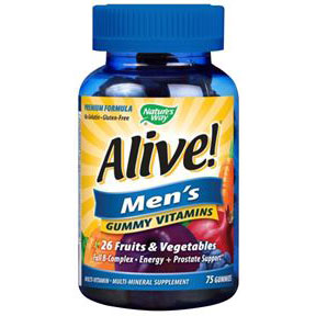 Nature's Way Alive! Men's Gummy Vitamins, Chewable Multi-Vitamins, 75 Chews, Nature's Way