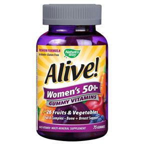 Nature's Way Alive! Women's 50+ Gummy Vitamins, Chewable Multi-Vitamins, 75 Chews, Nature's Way