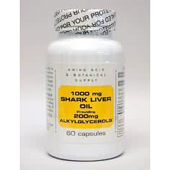 Amino Acid & Botanical Supply Alkylglycerol Extract of Shark Liver Oil, 60 Capsules, Amino Acid & Botanical Supply