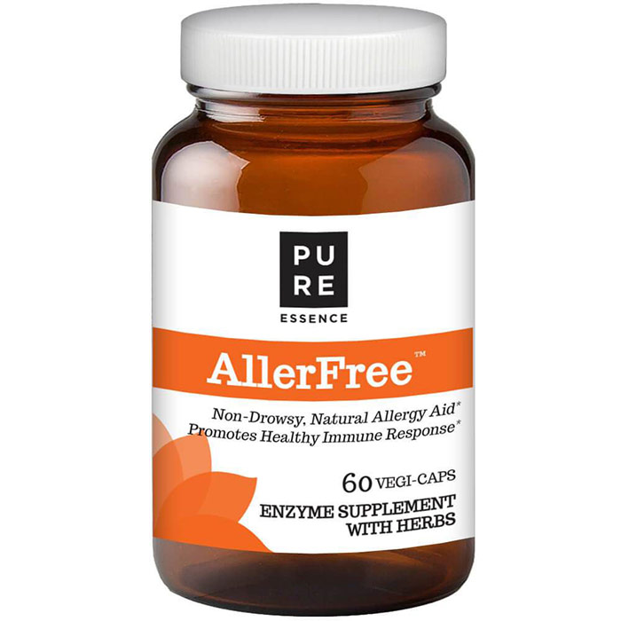 Pure Essence Labs AllerFree, Enzymatic Allergy Control, 60 Vegetarian Capsules, Pure Essence Labs