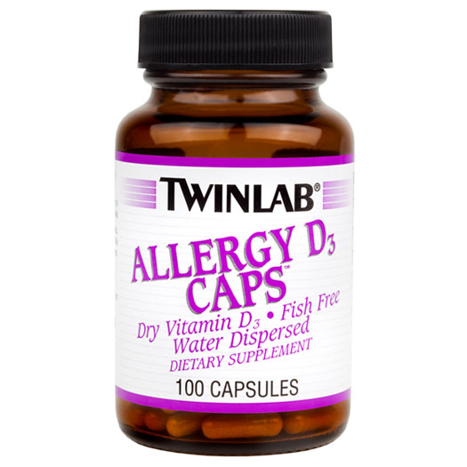TwinLab Allergy D3 Caps, Dry Vitamin D 400 IU, 100 Capsules, TwinLab