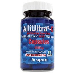 AlliMax AlliUltra-C with Stabilized Allisure AC-23 Allicin Powder, 30 Capsules, AlliMax Garlic Supplement