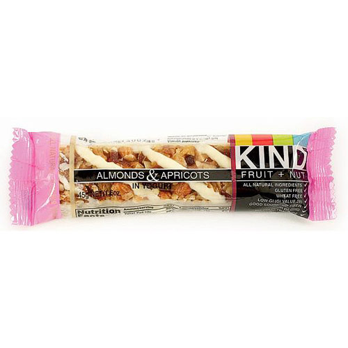 KIND Fruit & Nut Bars Almonds & Apricots in Yogurt Bar, 1.6 oz x 12 Bars, KIND Fruit & Nut Bars