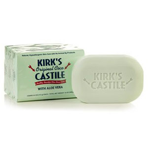Kirk's Natural Aloe Vera Coco Castile Bar Soap, Value Pack, 4 oz x 3 Bars, Kirk's Natural