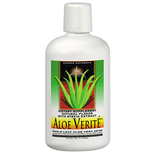 Source Naturals Aloe Verite Raspberry with Stevia, Aloe Vera Liquid Drink 33.8 fl oz from Source Naturals