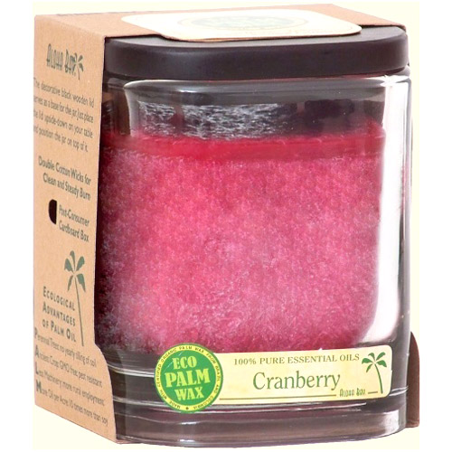 Aloha Bay Eco Palm Wax Aloha Jar Candle with Pure Essential Oils, Cranberry (Burgundy), 8 oz, Aloha Bay