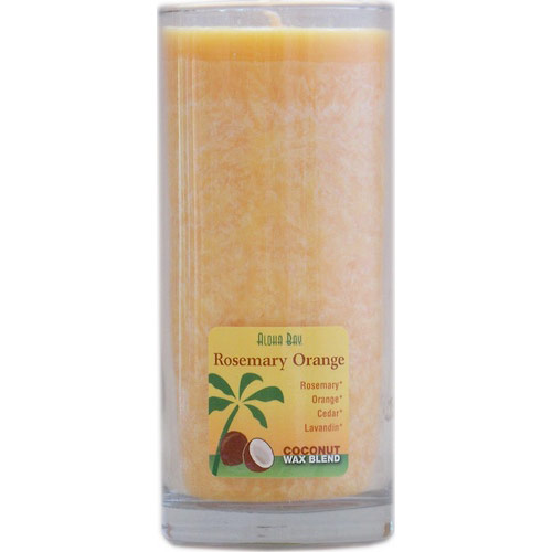 Aloha Bay Eco Palm Wax Aloha Jar Candle with Pure Essential Oils, Rosemary Orange (Peach), 8 oz, Aloha Bay