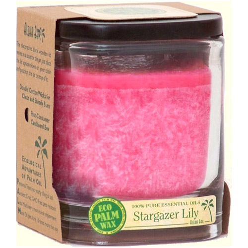 Aloha Bay Eco Palm Wax Aloha Jar Candle with Pure Essential Oils, Stargazer Lily (Ruby), 8 oz, Aloha Bay