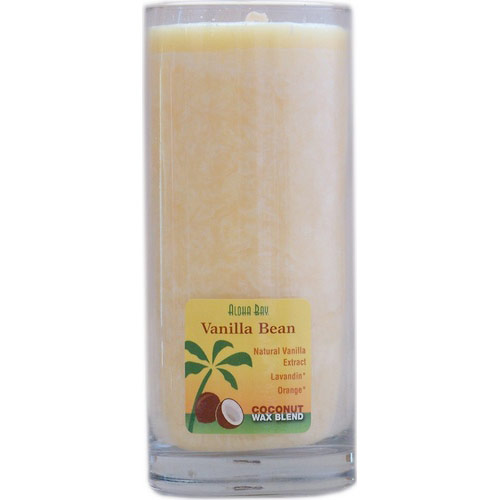 Aloha Bay Eco Palm Wax Aloha Jar Candle with Pure Essential Oils, Vanilla Bean (Cream), 8 oz, Aloha Bay