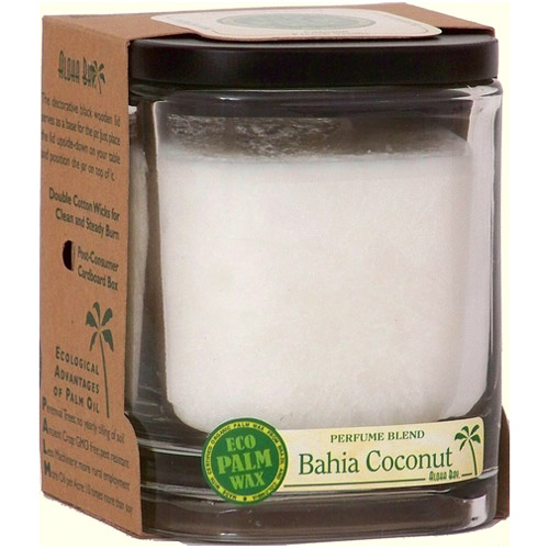 Aloha Bay Eco Palm Wax Aloha Jar Candle with Perfume Blends, Bahia Coconut (White), 8 oz, Aloha Bay