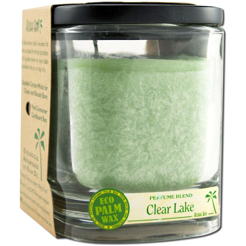 Aloha Bay Eco Palm Wax Aloha Jar Candle with Perfume Blends, Clear Lake (Soft Green), 8 oz, Aloha Bay