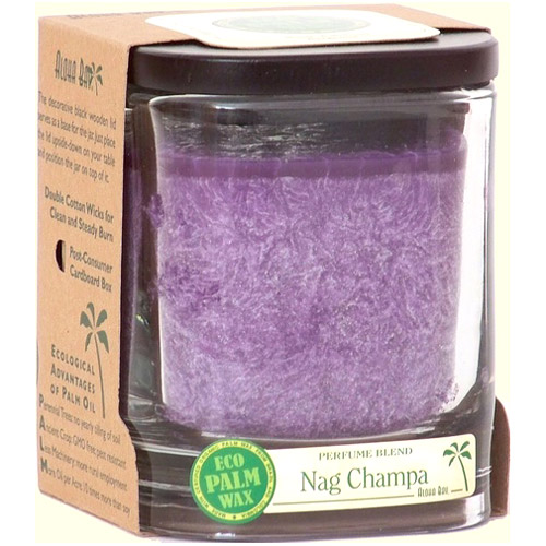 Aloha Bay Eco Palm Wax Aloha Jar Candle with Perfume Blends, Nag Champa (Purple), 8 oz, Aloha Bay