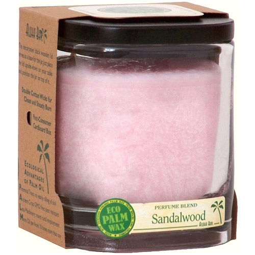 Aloha Bay Eco Palm Wax Aloha Jar Candle with Perfume Blends, Sandalwood (Soft Pink), 8 oz, Aloha Bay