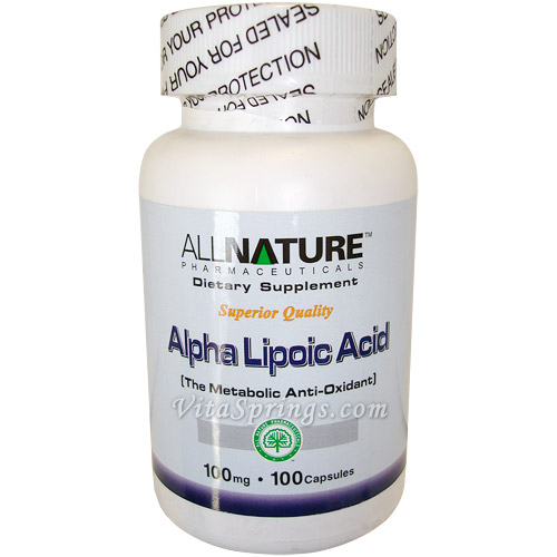 All Nature Alpha Lipoic Acid 100mg 100 Capsules, All Nature
