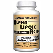 Jarrow Formulas Alpha Lipoic Acid, ALA With Biotin, 60 Easy Solv tabs, Jarrow Formulas